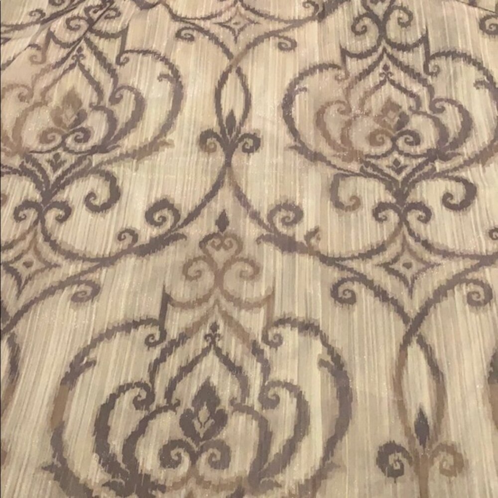 Two JCP Royal Velvet Sheer Drapes 94" long